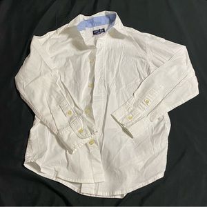 Chaps Boy White Long Sleeve Button Up Size S (8)